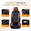 imageCoverado Front Seat Covers Full Back and Seat Cushion for Driver or Passenger Soft Velour ampamp Leather Car Seat Cushion Winter Car Seat Protector Universal Fit for Most Cars Suvs TrucksBlackRedSoft VelourLeather