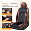 imageCoverado Front Seat Covers Full Back and Seat Cushion for Driver or Passenger Soft Velour ampamp Leather Car Seat Cushion Winter Car Seat Protector Universal Fit for Most Cars Suvs TrucksBlackRedSoft VelourLeather