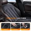 imageCoverado Front Seat Covers Full Back and Seat Cushion for Driver or Passenger Soft Velour ampamp Leather Car Seat Cushion Winter Car Seat Protector Universal Fit for Most Cars Suvs TrucksBlackLeather
