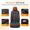 imageCoverado Front Seat Covers Full Back and Seat Cushion for Driver or Passenger Soft Velour ampamp Leather Car Seat Cushion Winter Car Seat Protector Universal Fit for Most Cars Suvs TrucksBlackLeather