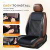 imageCoverado Front Seat Covers Full Back and Seat Cushion for Driver or Passenger Soft Velour ampamp Leather Car Seat Cushion Winter Car Seat Protector Universal Fit for Most Cars Suvs TrucksBlackSoft VelourLeather