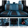 imageCoverado Full Set Waterproof Faux Leather Seat Covers for 20152025 Ford F150 SuperCrew ampamp 20172025 F250 F350 F450 Crew Cab Fits XLXLTLariatKing Ranch Truck Interior Accessories  Blue