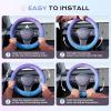 imageCoverado Winter Fluffy Steering Wheel Cover Upgraded AntiSlip Fuzzy Furry Car Steering Wheel Cover Universal 1415 inch Soft Plush Warm No Odor Luxurious Decoration for Women MenBlue