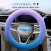 imageCoverado Winter Fluffy Steering Wheel Cover Upgraded AntiSlip Fuzzy Furry Car Steering Wheel Cover Universal 1415 inch Soft Plush Warm No Odor Luxurious Decoration for Women MenBlue