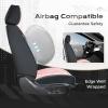imageCoverado Car Seat Cover Cover for Cars Full Seat Premium Leather Universal Fit Waterproof Seat Protectors Car Seat Cushion NonSlip for Most CarsBlackGrayBlackPink