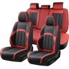 imageCoverado Car Seat Cover Cover for Cars Full Seat Premium Leather Universal Fit Waterproof Seat Protectors Car Seat Cushion NonSlip for Most CarsBlackGrayBlackRed