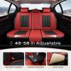 imageCoverado Car Seat Cover Cover for Cars Full Seat Premium Leather Universal Fit Waterproof Seat Protectors Car Seat Cushion NonSlip for Most CarsBlackGrayBlackRed