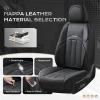 imageCoverado Car Seat Cover Cover for Cars Full Seat Premium Leather Universal Fit Waterproof Seat Protectors Car Seat Cushion NonSlip for Most CarsBlackGrayBlack
