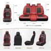 imageCoverado Car Seat Cover Cover for Cars Full Seat Premium Leather Universal Fit Waterproof Seat Protectors Car Seat Cushion NonSlip for Most CarsBlackGrayBlackRed