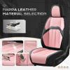 imageCoverado Car Seat Cover Cover for Cars Full Seat Premium Leather Universal Fit Waterproof Seat Protectors Car Seat Cushion NonSlip for Most CarsBlackGrayBlackPink