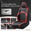 imageCoverado Car Seat Cover Cover for Cars Full Seat Premium Leather Universal Fit Waterproof Seat Protectors Car Seat Cushion NonSlip for Most CarsBlackGrayBlackRed
