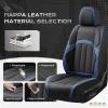 imageCoverado Car Seat Cover Cover for Cars Full Seat Premium Leather Universal Fit Waterproof Seat Protectors Car Seat Cushion NonSlip for Most CarsBlackGrayBlackBlue