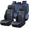 imageCoverado Car Seat Cover Cover for Cars Full Seat Premium Leather Universal Fit Waterproof Seat Protectors Car Seat Cushion NonSlip for Most CarsBlackGrayBlackBlue