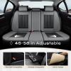 imageCoverado Car Seat Cover Cover for Cars Full Seat Premium Leather Universal Fit Waterproof Seat Protectors Car Seat Cushion NonSlip for Most CarsBlackGrayBlackGray