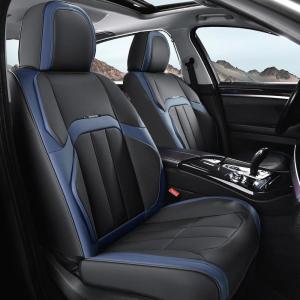imageCoverado Car Seat Cover Cover for Cars Full Seat Premium Leather Universal Fit Waterproof Seat Protectors Car Seat Cushion NonSlip for Most CarsBlackGrayBlackBlue