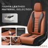 imageCoverado Car Seat Covers Front Covers for Cars Car Seat Cover Front Seats Automotive Seat Cover Waterproof Leather Car Seat Cushion Universal Interior Covers Seat Protectors for Most CarsBrownBlack