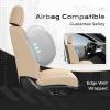 imageCoverado Car Seat Covers Front Covers for Cars Car Seat Cover Front Seats Automotive Seat Cover Waterproof Leather Car Seat Cushion Universal Interior Covers Seat Protectors for Most CarsBeige