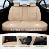 imageCoverado Car Seat Covers Front Covers for Cars Car Seat Cover Front Seats Automotive Seat Cover Waterproof Leather Car Seat Cushion Universal Interior Covers Seat Protectors for Most CarsBeige