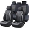 imageCoverado Car Seat Covers Front Covers for Cars Car Seat Cover Front Seats Automotive Seat Cover Waterproof Leather Car Seat Cushion Universal Interior Covers Seat Protectors for Most CarsBlackGray
