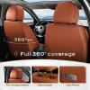 imageCoverado Car Seat Covers Front Covers for Cars Car Seat Cover Front Seats Automotive Seat Cover Waterproof Leather Car Seat Cushion Universal Interior Covers Seat Protectors for Most CarsBrown