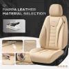 imageCoverado Car Seat Covers Front Covers for Cars Car Seat Cover Front Seats Automotive Seat Cover Waterproof Leather Car Seat Cushion Universal Interior Covers Seat Protectors for Most CarsBeige