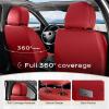 imageCoverado Car Seat Covers Front Covers for Cars Car Seat Cover Front Seats Automotive Seat Cover Waterproof Leather Car Seat Cushion Universal Interior Covers Seat Protectors for Most CarsRed