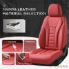 imageCoverado Car Seat Covers Front Covers for Cars Car Seat Cover Front Seats Automotive Seat Cover Waterproof Leather Car Seat Cushion Universal Interior Covers Seat Protectors for Most CarsRed
