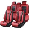 imageCoverado Car Seat Covers Front Covers for Cars Car Seat Cover Front Seats Automotive Seat Cover Waterproof Leather Car Seat Cushion Universal Interior Covers Seat Protectors for Most CarsRedBlack