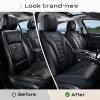imageCoverado Car Seat Covers Front Covers for Cars Car Seat Cover Front Seats Automotive Seat Cover Waterproof Leather Car Seat Cushion Universal Interior Covers Seat Protectors for Most CarsBlack