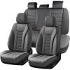 imageCoverado Car Seat Covers Front Covers for Cars Car Seat Cover Front Seats Automotive Seat Cover Waterproof Leather Car Seat Cushion Universal Interior Covers Seat Protectors for Most CarsGray