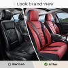 imageCoverado Car Seat Covers Front Covers for Cars Car Seat Cover Front Seats Automotive Seat Cover Waterproof Leather Car Seat Cushion Universal Interior Covers Seat Protectors for Most CarsRedBlack