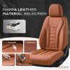 imageCoverado Car Seat Covers Front Covers for Cars Car Seat Cover Front Seats Automotive Seat Cover Waterproof Leather Car Seat Cushion Universal Interior Covers Seat Protectors for Most CarsBrown