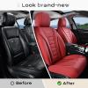imageCoverado Car Seat Covers Front Covers for Cars Car Seat Cover Front Seats Automotive Seat Cover Waterproof Leather Car Seat Cushion Universal Interior Covers Seat Protectors for Most CarsRed