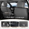 imageCoverado Car Seat Covers Front Covers for Cars Car Seat Cover Front Seats Automotive Seat Cover Waterproof Leather Car Seat Cushion Universal Interior Covers Seat Protectors for Most CarsGrayWhite
