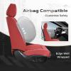 imageCoverado Car Seat Covers Front Covers for Cars Car Seat Cover Front Seats Automotive Seat Cover Waterproof Leather Car Seat Cushion Universal Interior Covers Seat Protectors for Most CarsRed