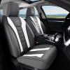 imageCoverado Car Seat Covers Front Covers for Cars Car Seat Cover Front Seats Automotive Seat Cover Waterproof Leather Car Seat Cushion Universal Interior Covers Seat Protectors for Most CarsGrayWhite