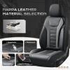 imageCoverado Car Seat Covers Front Covers for Cars Car Seat Cover Front Seats Automotive Seat Cover Waterproof Leather Car Seat Cushion Universal Interior Covers Seat Protectors for Most CarsBlackGray