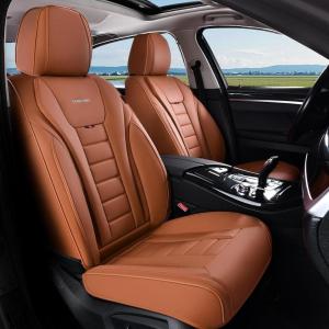 imageCoverado Car Seat Covers Front Covers for Cars Car Seat Cover Front Seats Automotive Seat Cover Waterproof Leather Car Seat Cushion Universal Interior Covers Seat Protectors for Most CarsBrown