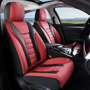 imageCoverado Car Seat Covers Front Covers for Cars Car Seat Cover Front Seats Automotive Seat Cover Waterproof Leather Car Seat Cushion Universal Interior Covers Seat Protectors for Most CarsRedBlack