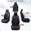 imageCoverado Chevy Chevrolet Silverado GMC Sierra Seat Covers Custom Fit for 20072025 1500 20152025 2500HD 3500HD Crew Double Extended Cab Truck Faux Waterproof Leather Seat Covers Front BlackRed Line