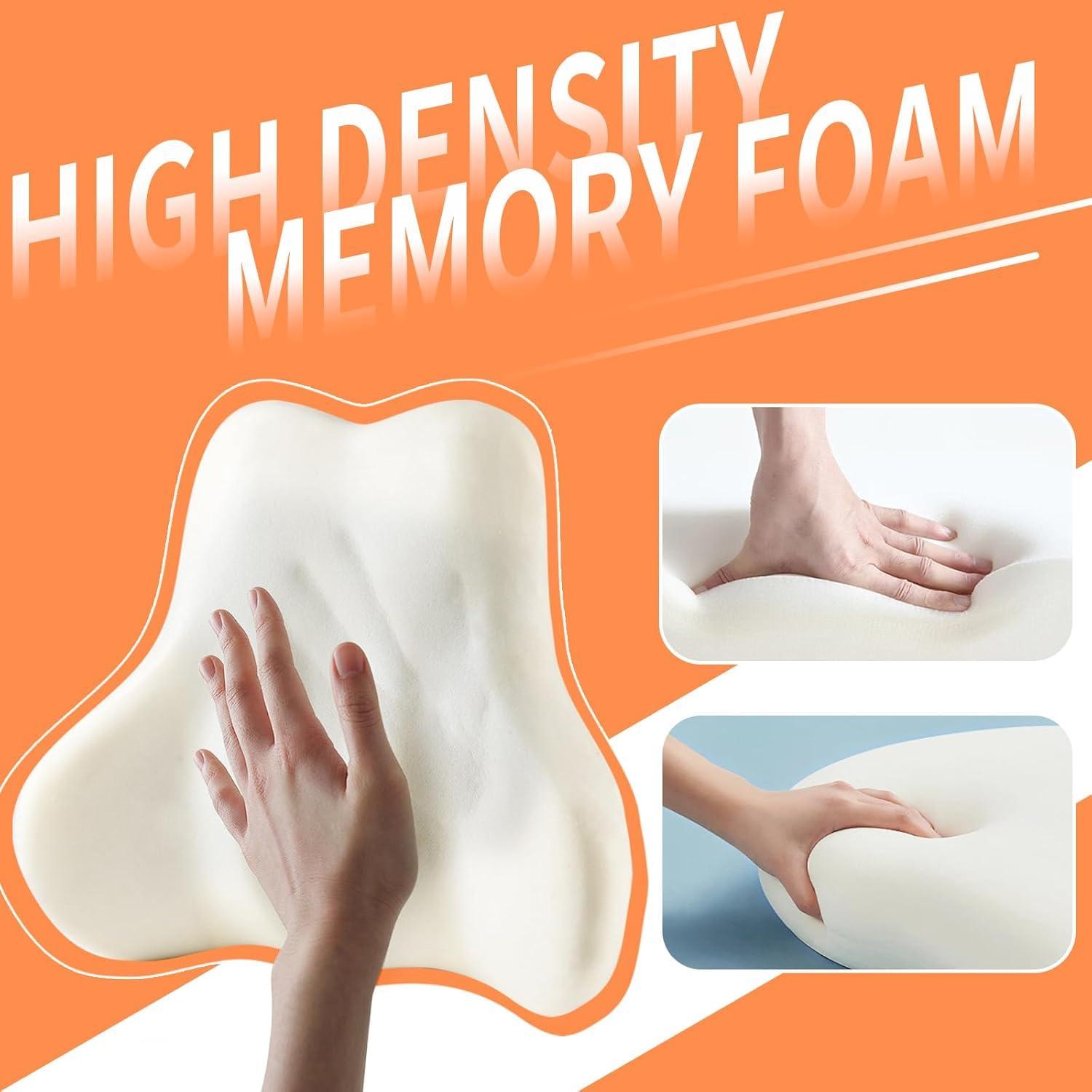 imageCoverado Car Headrest Pillow Ergonomic Memory Foam Car Neck Pillow for Driving Seat with Adjustable Strap Soft PU Leather Breathable Removable Cover Neck Support for Neck Pain Relief PinkGray1