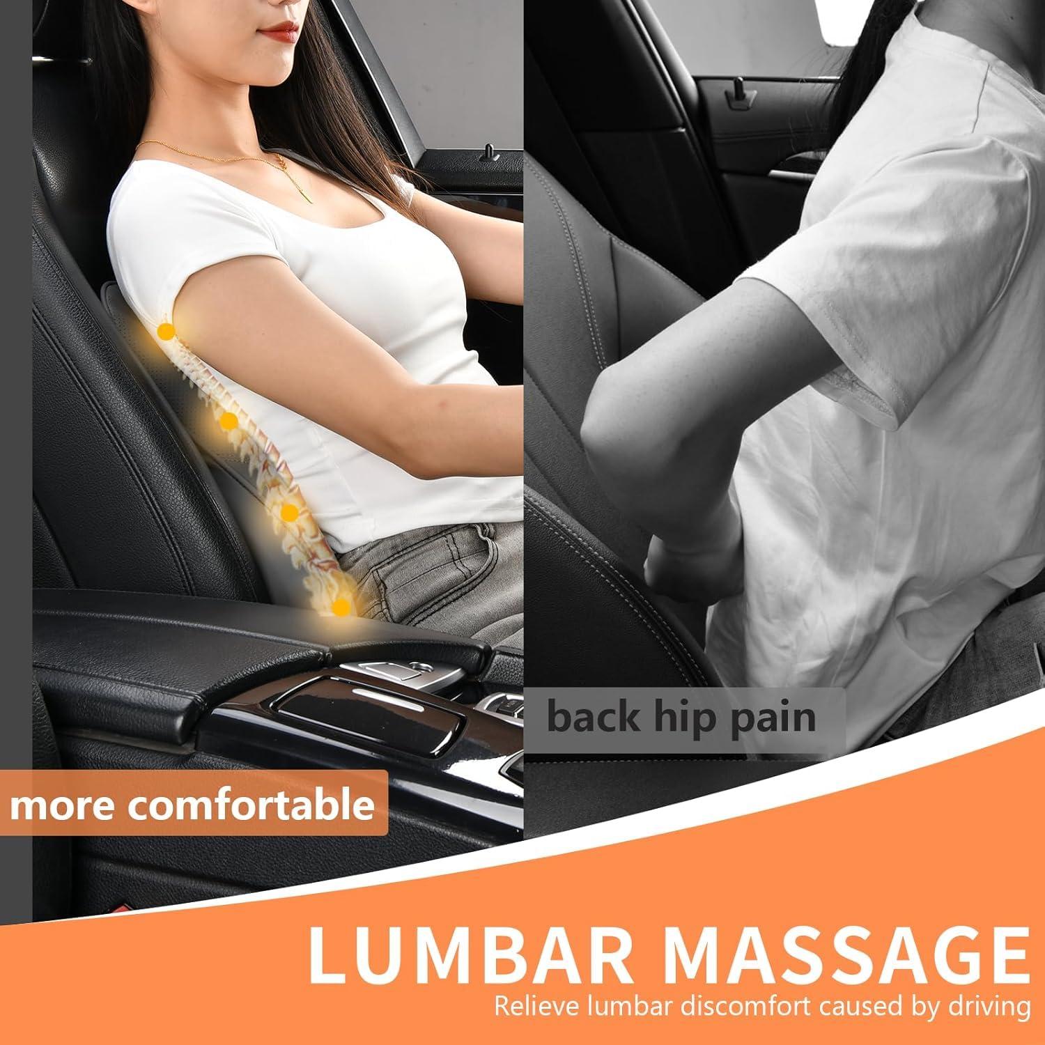 imageCoverado Car Headrest Pillow Ergonomic Memory Foam Car Neck Pillow for Driving Seat with Adjustable Strap Soft PU Leather Breathable Removable Cover Neck Support for Neck Pain Relief PinkGray1