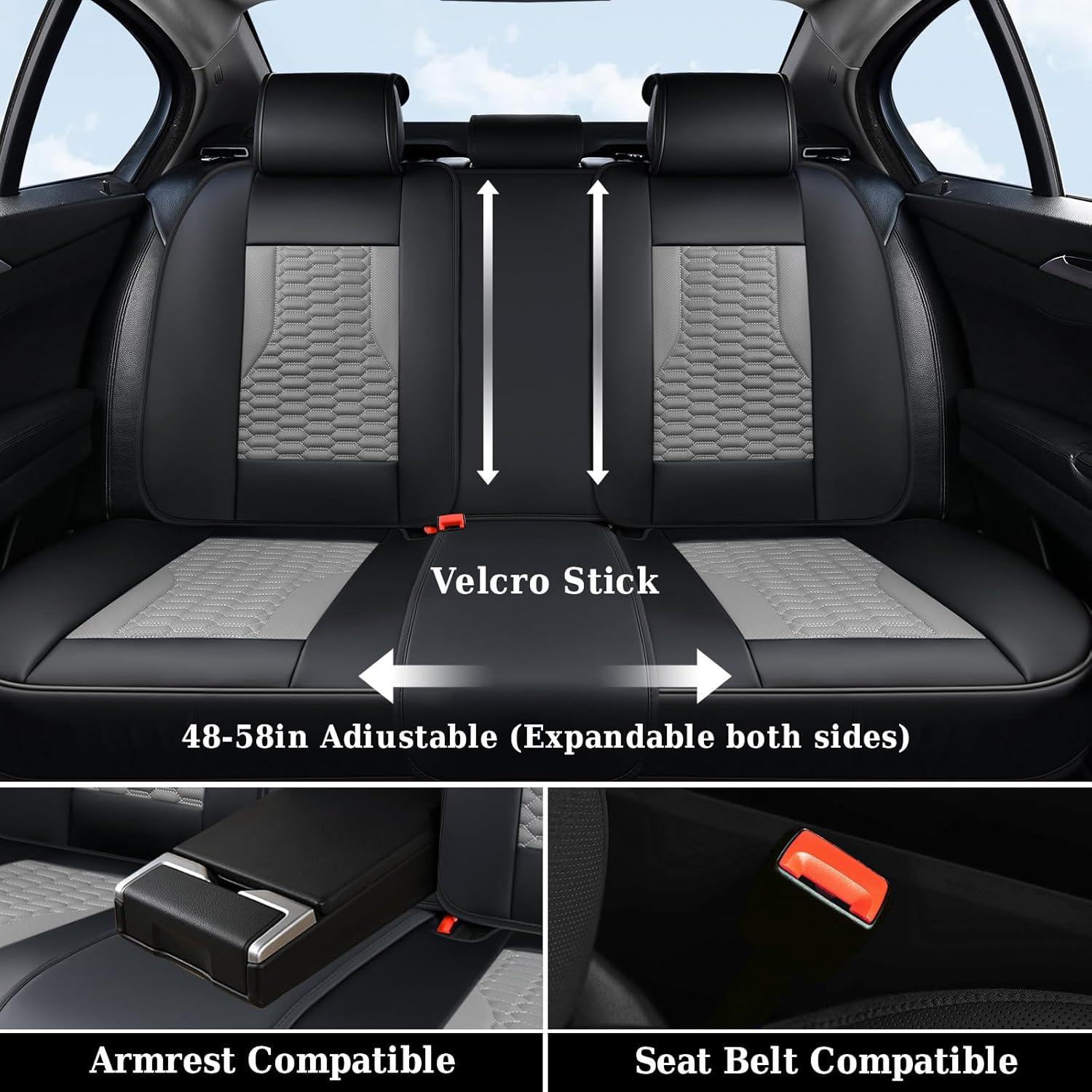 imageCoverado Car Seat Covers Front Seats Luxury Leather Seat Covers for Cars Automotive Car Seat Covers Protector Universal Fit Most Sedans SUVs Pickup Trucks Interior AccessoriesGaryampampWhiteBlackGray