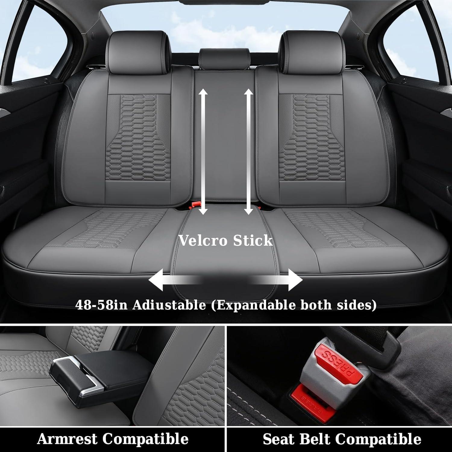 imageCoverado Car Seat Covers Front Seats Luxury Leather Seat Covers for Cars Automotive Car Seat Covers Protector Universal Fit Most Sedans SUVs Pickup Trucks Interior AccessoriesGaryampampWhiteGray