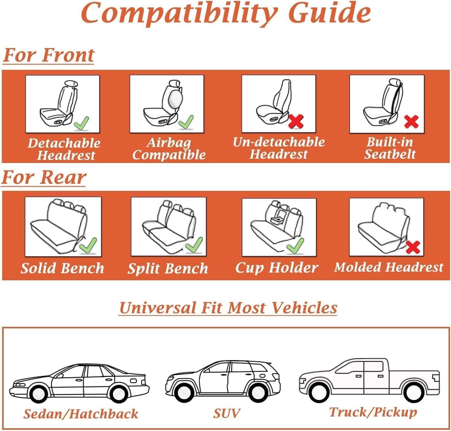 imageCoverado Car Seat Covers Full Set Automotive Seat Covers Car Seat Protector Car Seat Cushion Waterproof Leather Seat Covers for Cars Universal Fit for Most Sedans SUV Pickup TruckBlackampampRedbrown