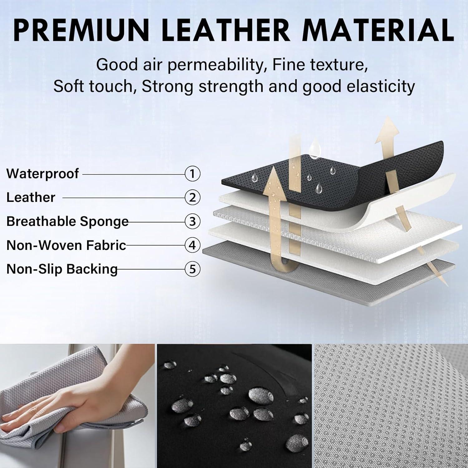 imageCoverado Rear Seat Covers Leather Seat Cover for Car Universal Waterproof Automotive Seat Cushion Protector for Most Cars Trucks SUV RedABlack