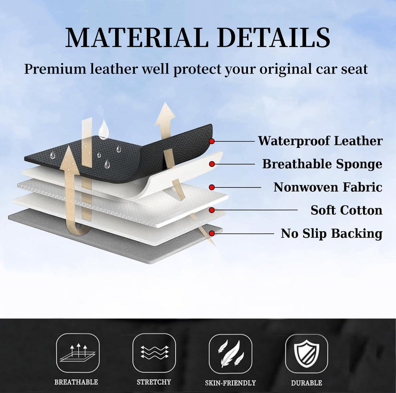imageCoverado Rear Seat Covers Leather Seat Cover for Car Universal Waterproof Automotive Seat Cushion Protector for Most Cars Trucks SUV RedZBrown