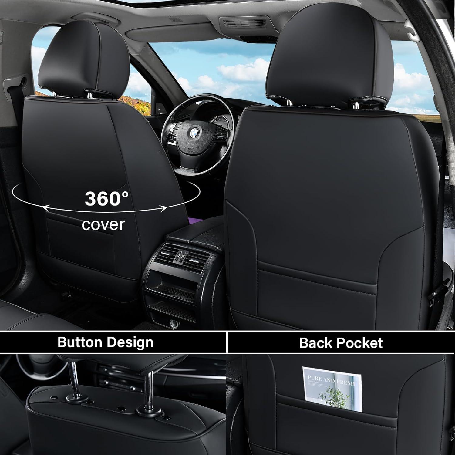 imageCoverado Rear Seat Covers Leather Seat Cover for Car Universal Waterproof Automotive Seat Cushion Protector for Most Cars Trucks SUV RedZPurple