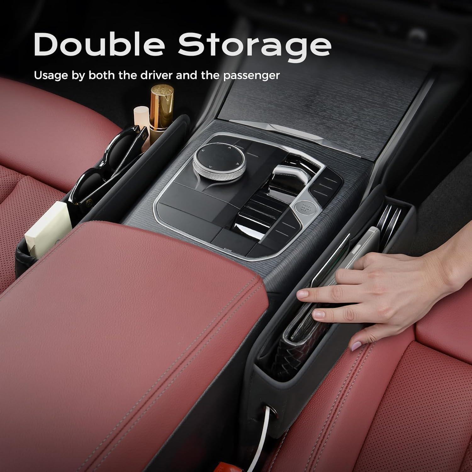 imageCoverado Universal Car Seat Gap Filler Organizer Premium Suede Leather Car Seat Side Gap Filler Seat Gap Storage Box for SUV Truck Car Interior Accessories Black1pcBlack  1pc