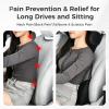 imageCoverado Car Headrest Pillow Ergonomic Memory Foam Car Neck Pillow for Driving Seat with Adjustable Strap Soft PU Leather Breathable Removable Cover Neck Support for Neck Pain Relief PinkBlackgray